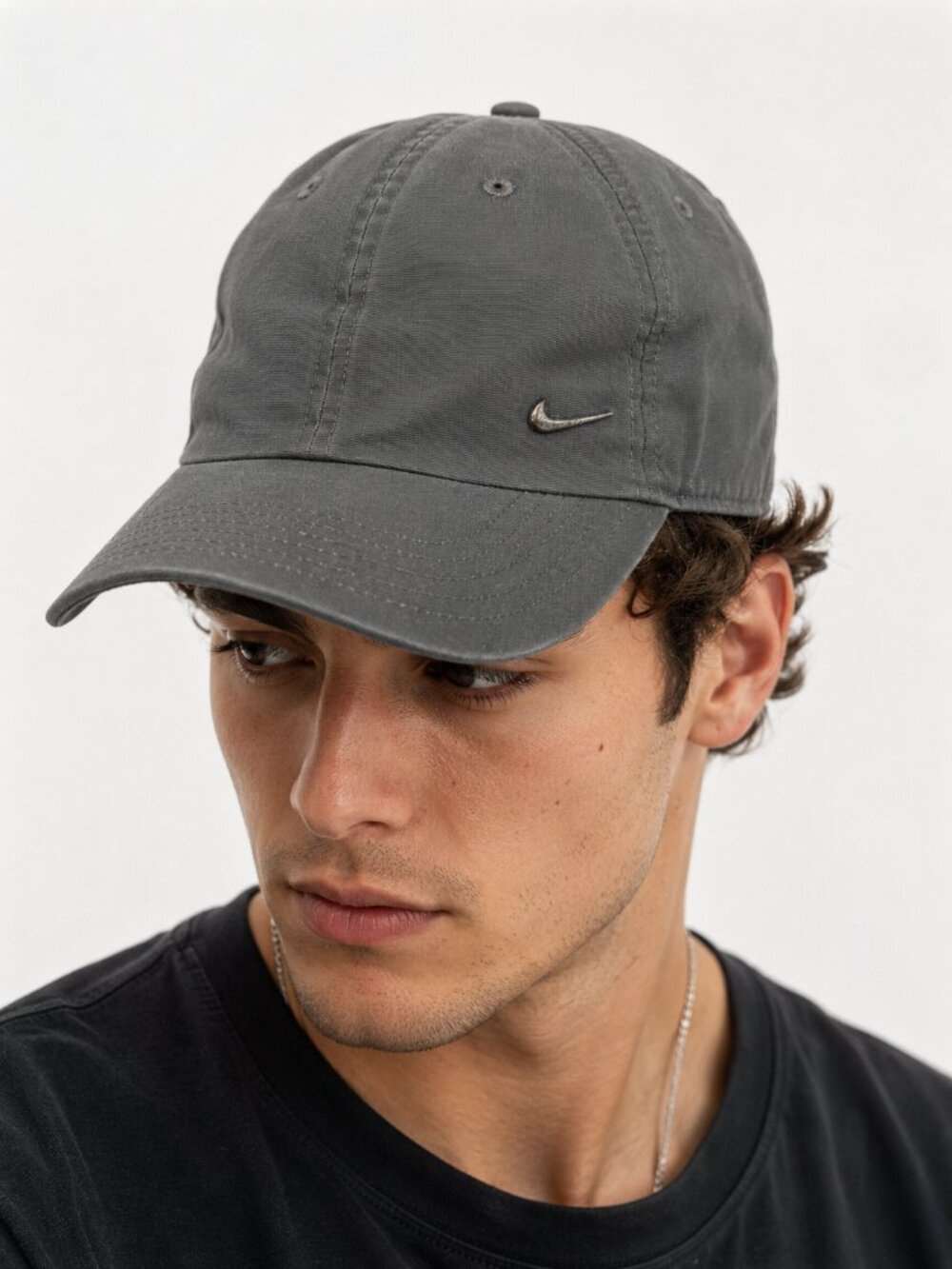 Nike Heritage86 Gray Metal Swoosh Dad Hat Adjustable Strapback OSFM Unisex